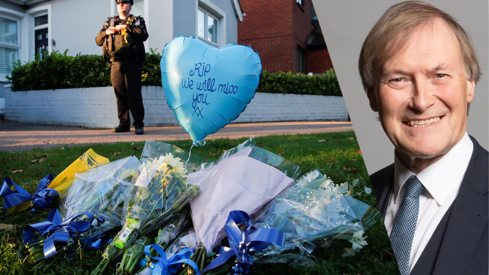 Decenas de ciudadanos dejaron flores en memoria de David Amess.