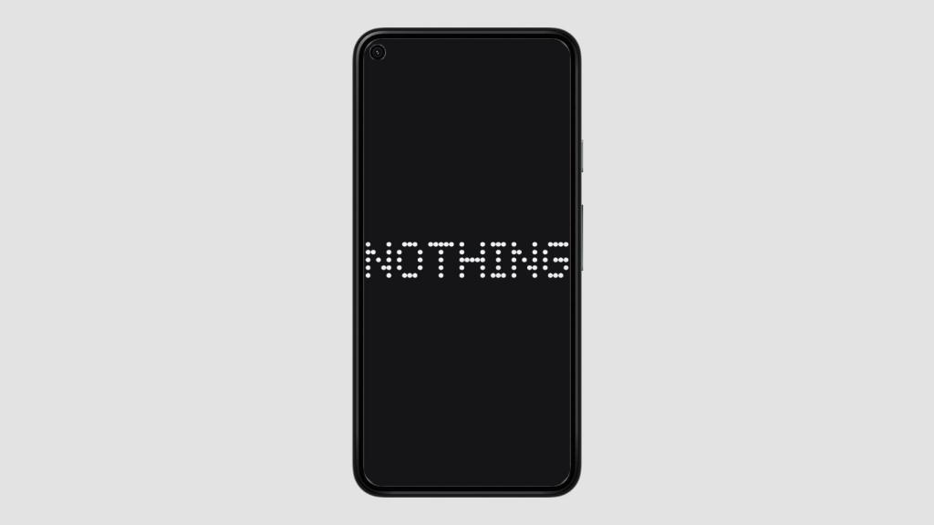 Logo de Nothing dentro de un smartphone.