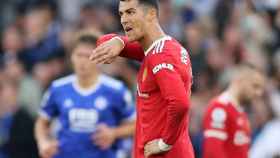 Cristiano Ronaldo, hundido tras un gol del Leicester