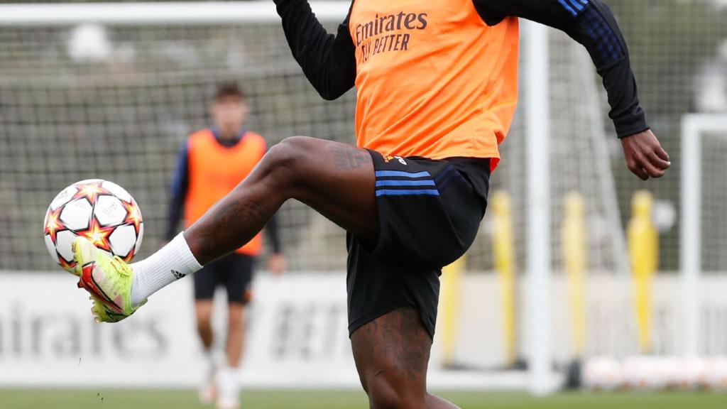 Vinicius Junior, durante un entrenamiento con el Real Madrid