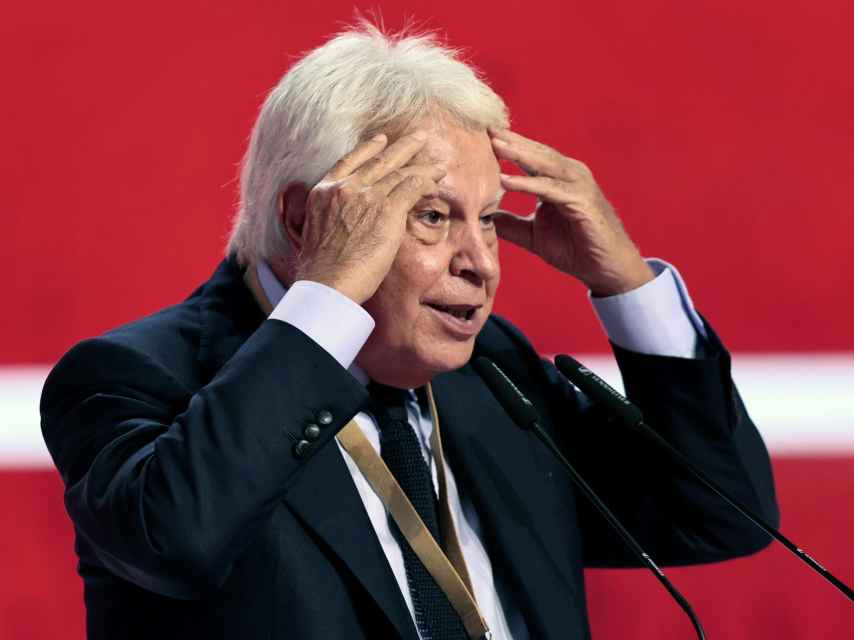 Felipe González, expresidente del Gobierno, durante su discurso en el 40º Congreso del PSOE.