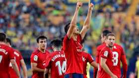 Osasuna celebra su victoria contra el Villarreal