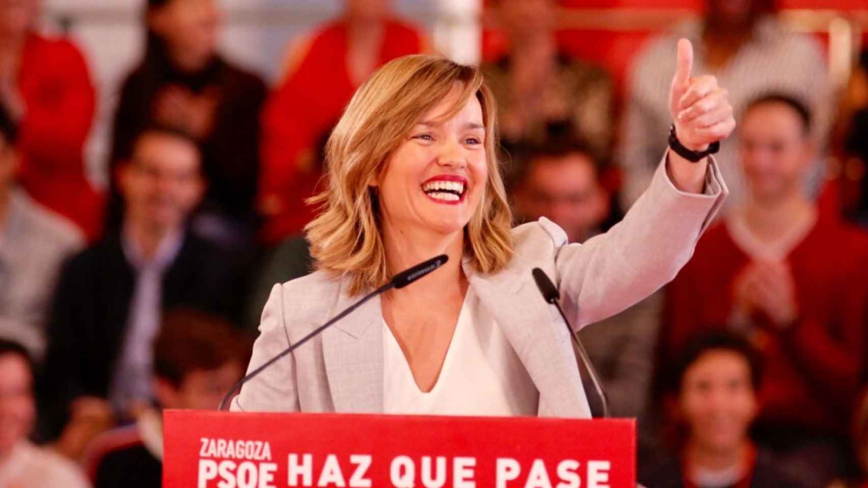 Pilar Alegría, en una acto del PSOE.