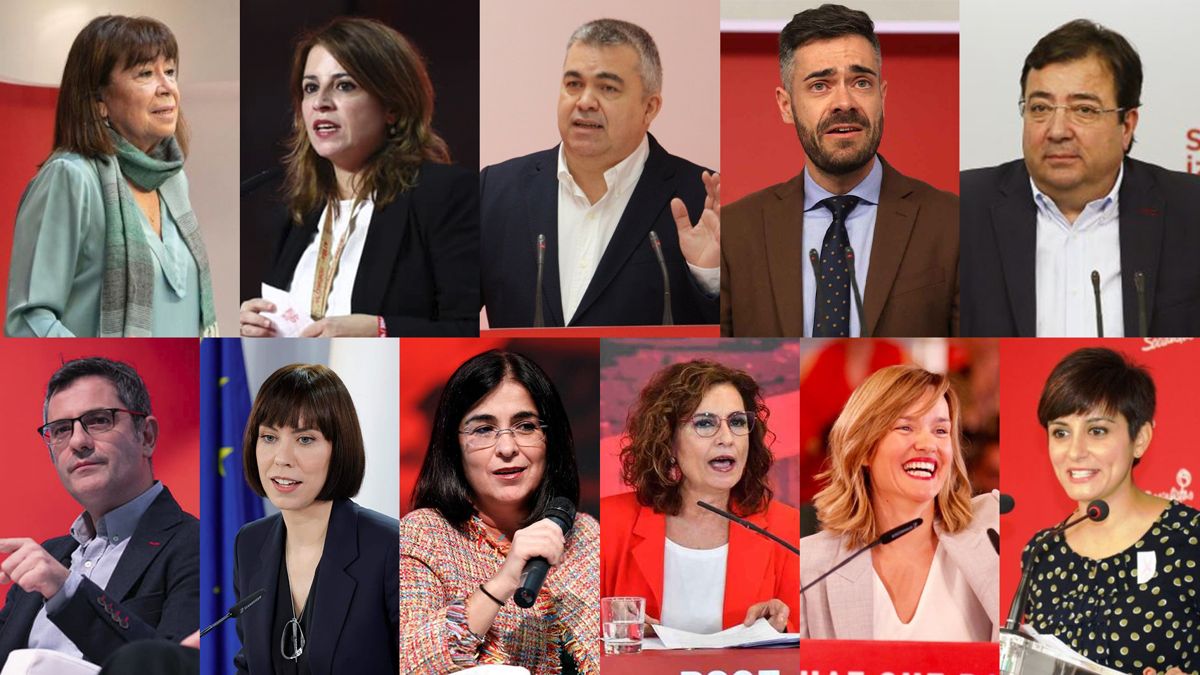 Los 11 'titulares' de Sánchez en el PSOE. EE