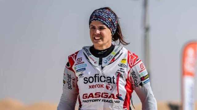 Laia Sanz durante una de sus participaciones en el Rally Dakar