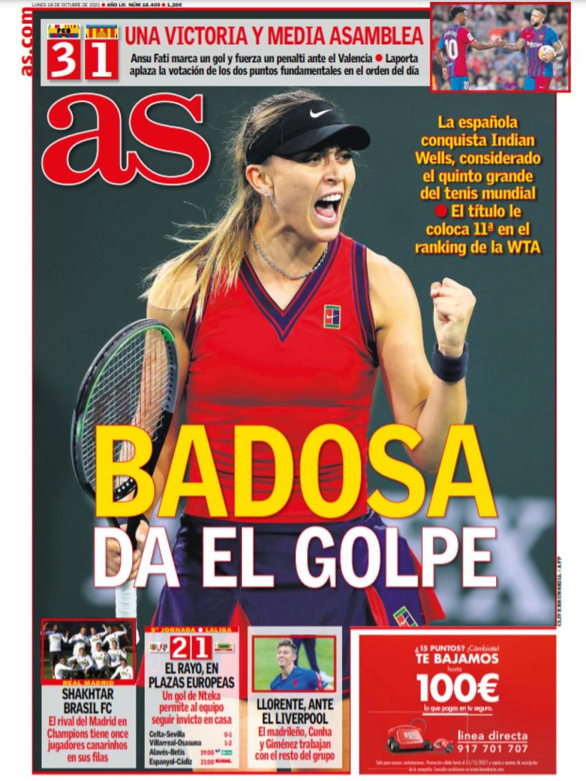 La portada del diario AS (18/10/2021)