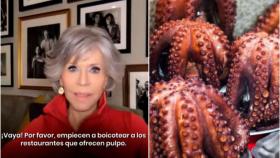 Jane Fonda se muestra contraria al consumo de pulpo