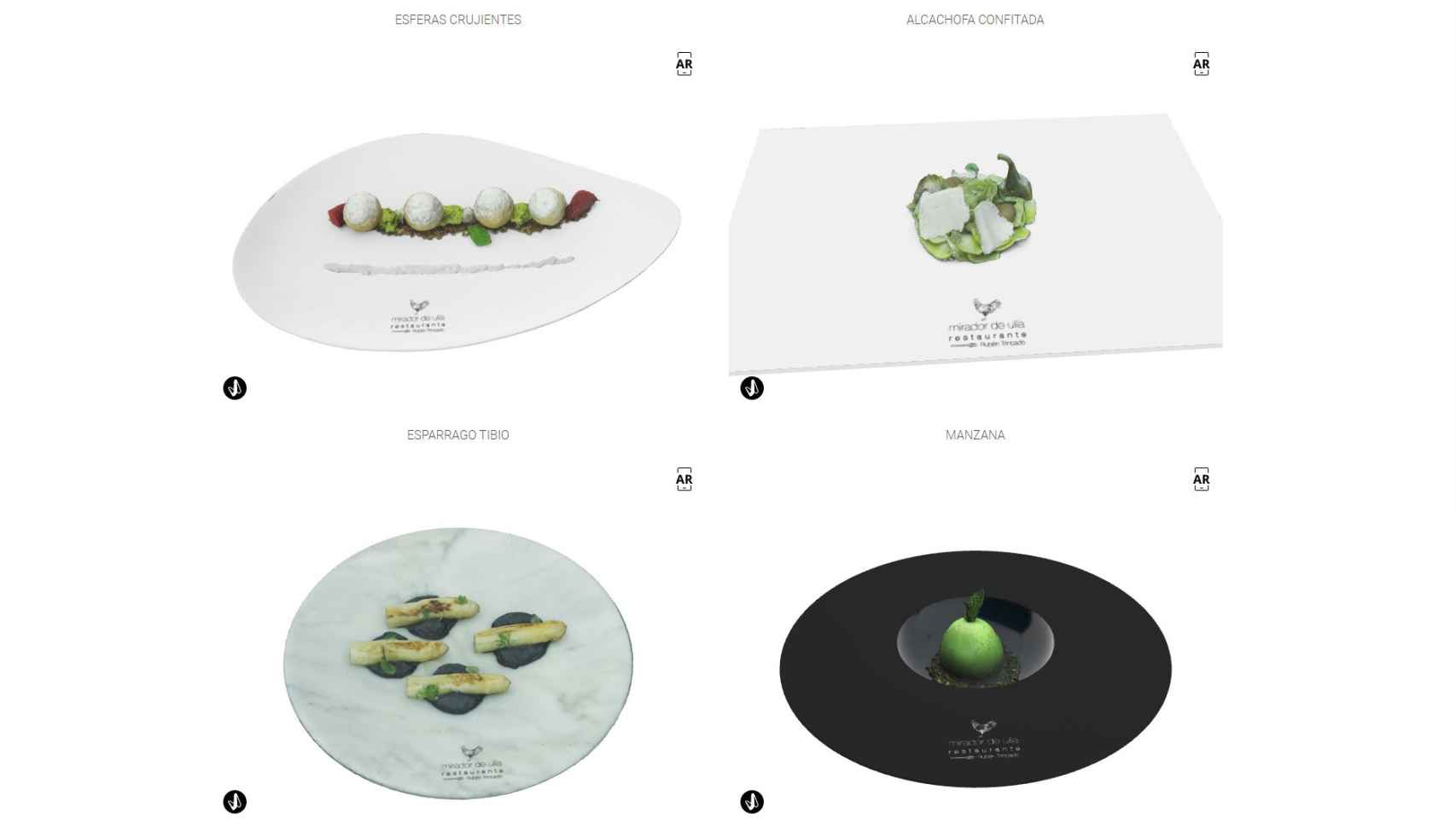 Las webs de los restaurantes incorporan los platos con realidad aumentada de Trivima.