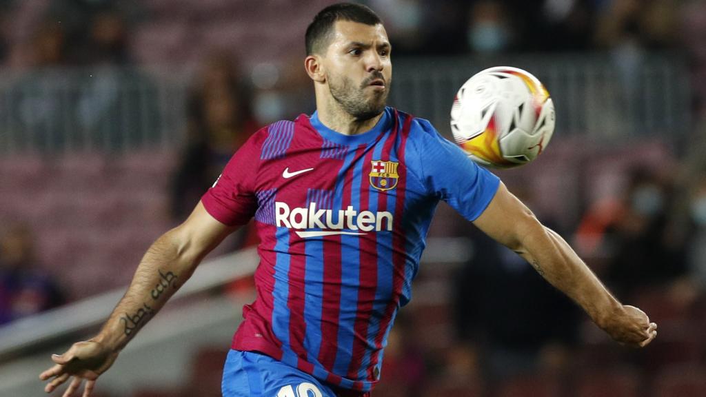 Sergio 'Kun' Agüero, en un partido del FC Barcelona de la temporada 2021/2022