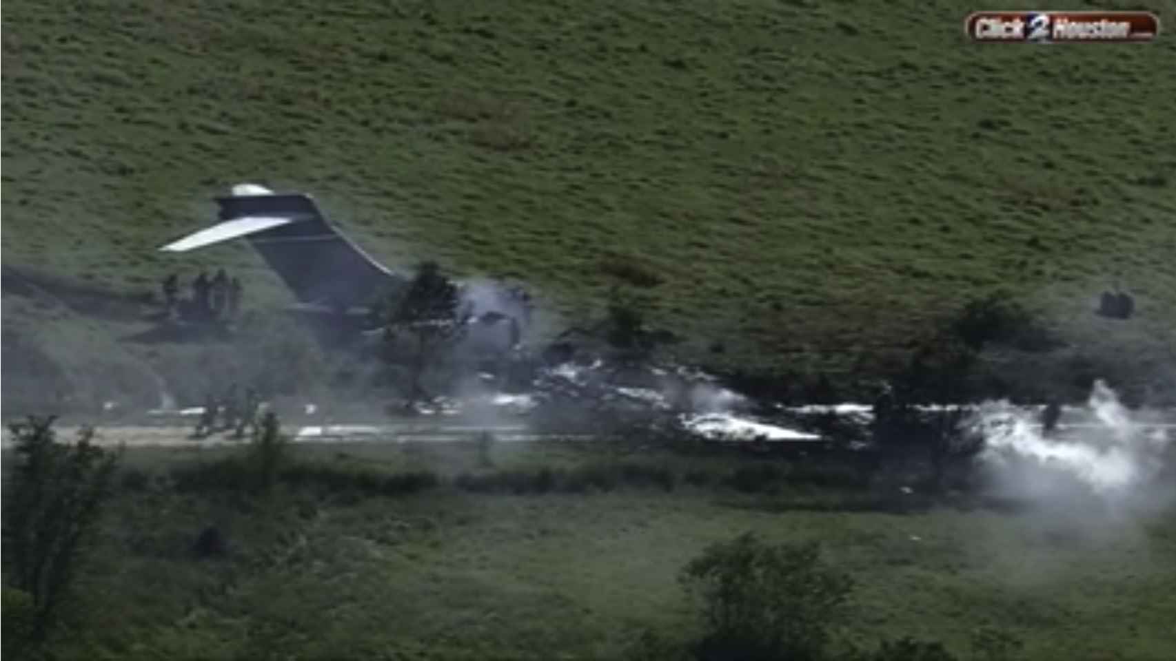 Imagen del avión accidentado en Texas.