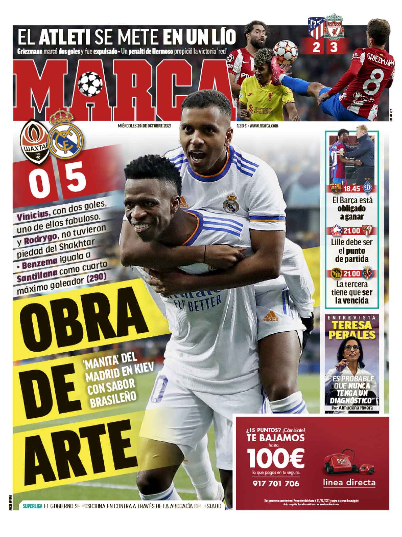 La portada del diario MARCA (20/10/2021)