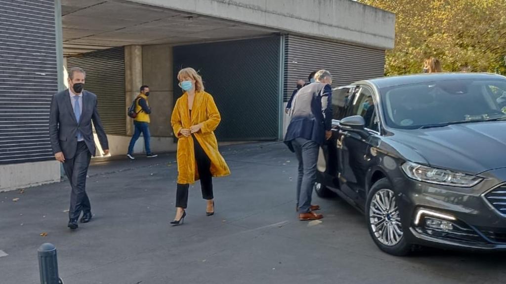 Pilar Alegría en su llegada al Museo de la Ciencia en Valladolid