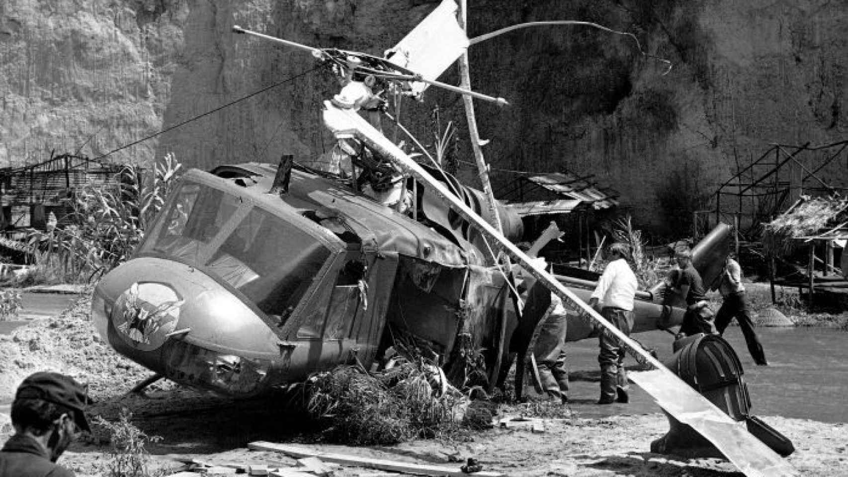 El resultado del accidente de helicóptero que acabó con la vida de Morrow y los dos niños.