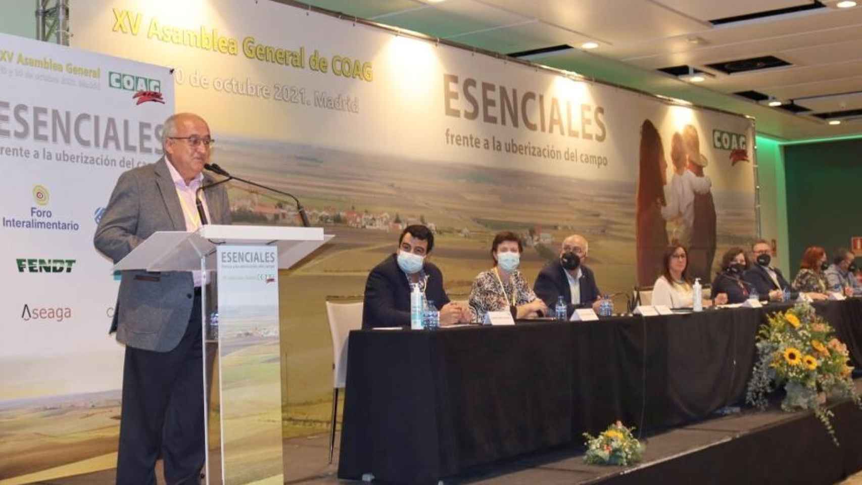 Miguel Padilla durante la asamblea general de Coag celebrada en Madrid.