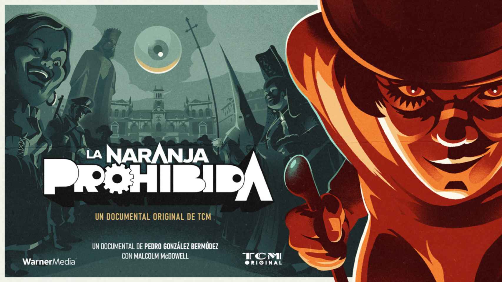 Poster de 'La naranja prohibida', el documental que recuerda la primera proyección del clásico de Kubrick en España.
