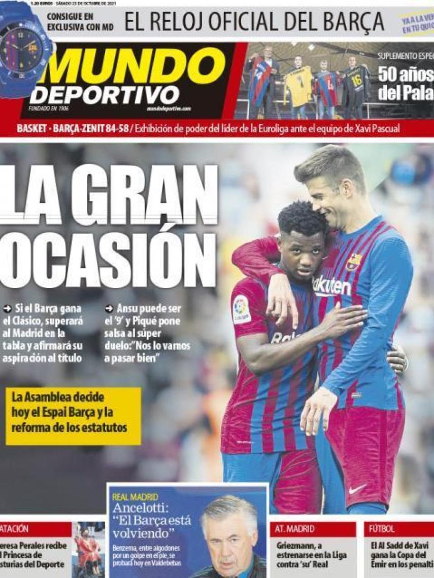 La portada del diario Mundo Deportivo (23/10/2021)