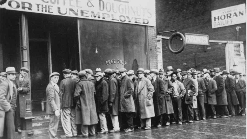 Hombres desempleados en Chicago en 1931.