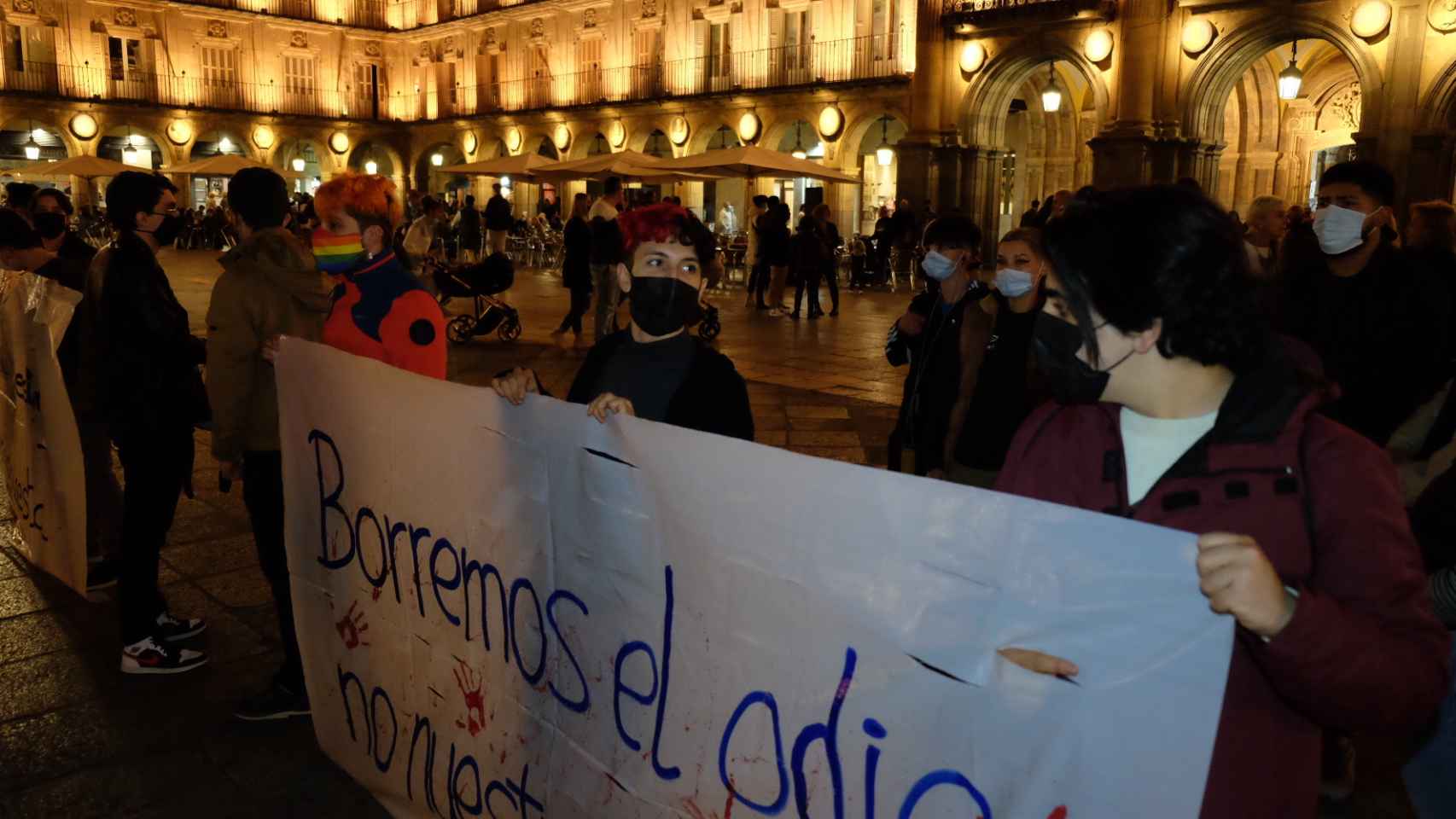 La concentración se ha celebrado en la Plaza Mayor de Salamanca