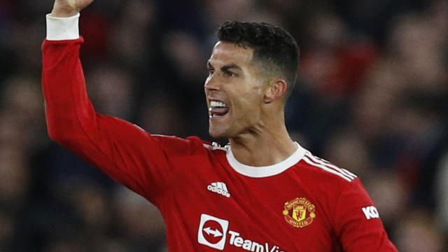 Cristiano Ronaldo, en un partido del Manchester United en la temporada 2021/2022