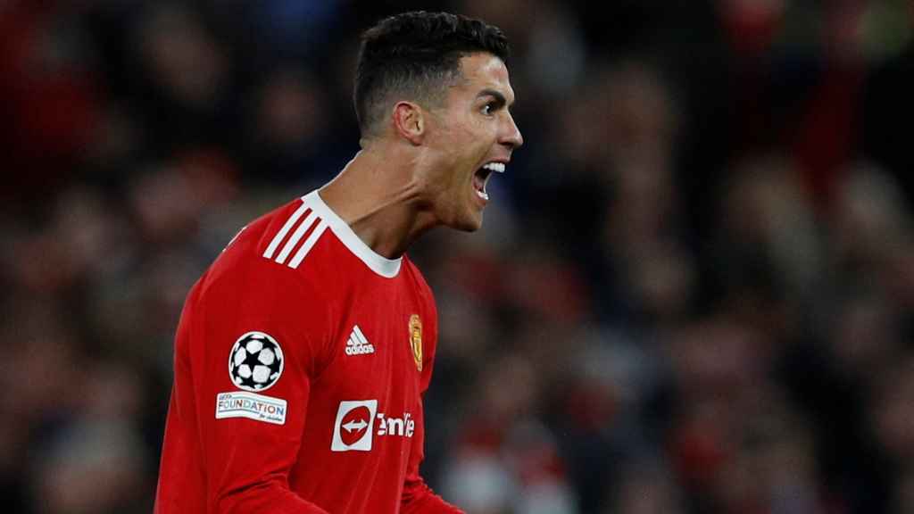 Cristiano Ronaldo, en un partido del Manchester United de la temporada 2021/2022