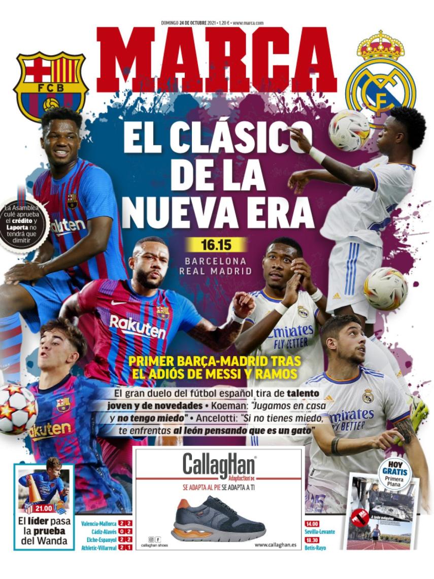 Portada MARCA, domingo 24 de octubre de 2021