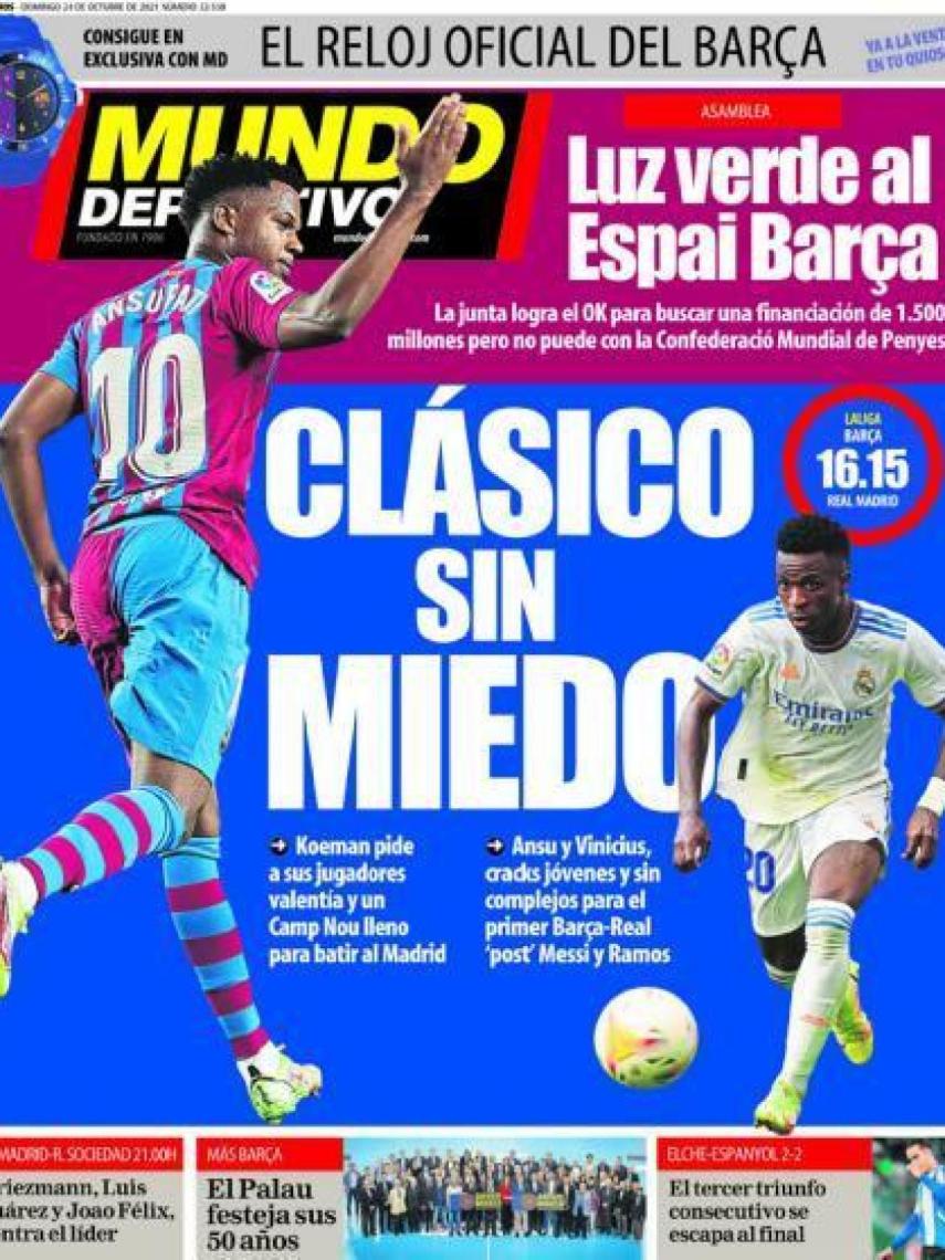 Portada Mundo Deportivo, domingo 24 de octubre de 2021