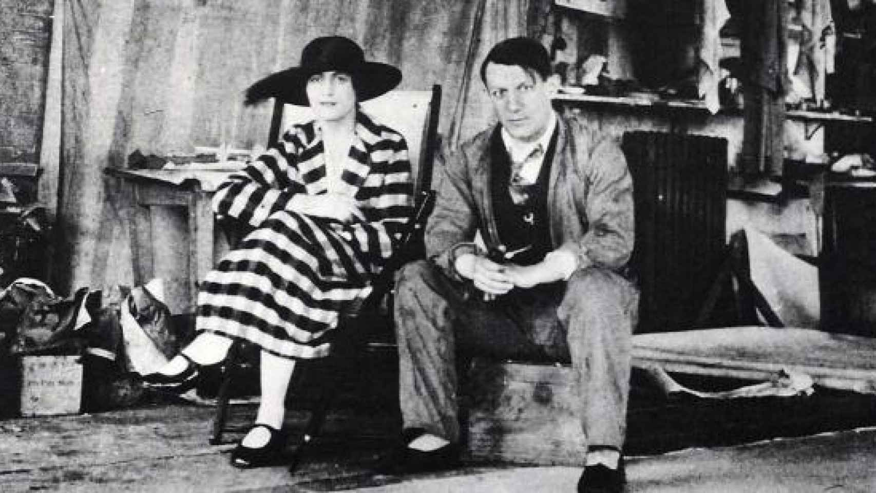 Picasso con Olga Koklova, en una fotografía de 1919.