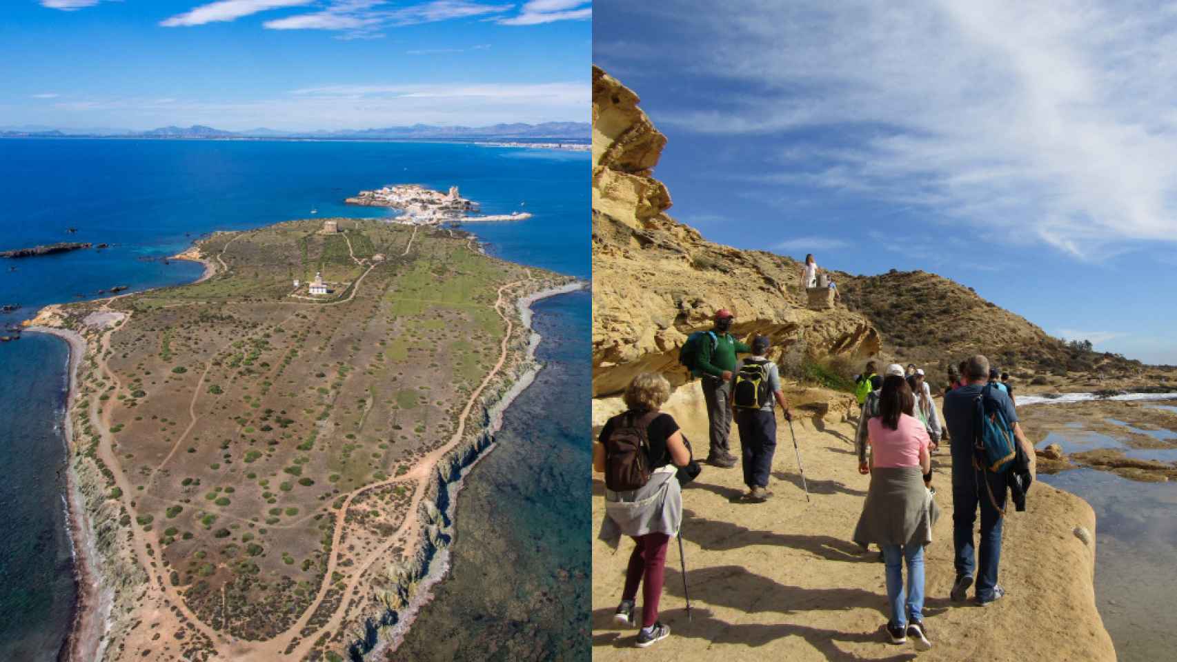 Tabarca y Cabo de las huertas, en dos imágenes recientes.