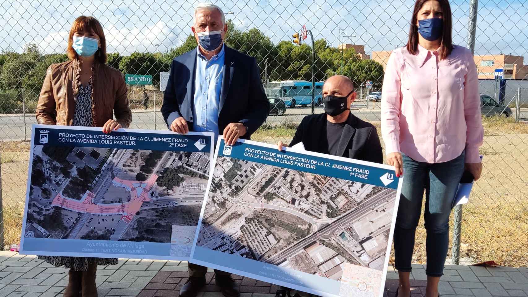 Imagen de archivo de los concejales Ruth Sarabia, José del Río, Raúl López y Noelia Losada, presentando el proyecto de mejora viaria.