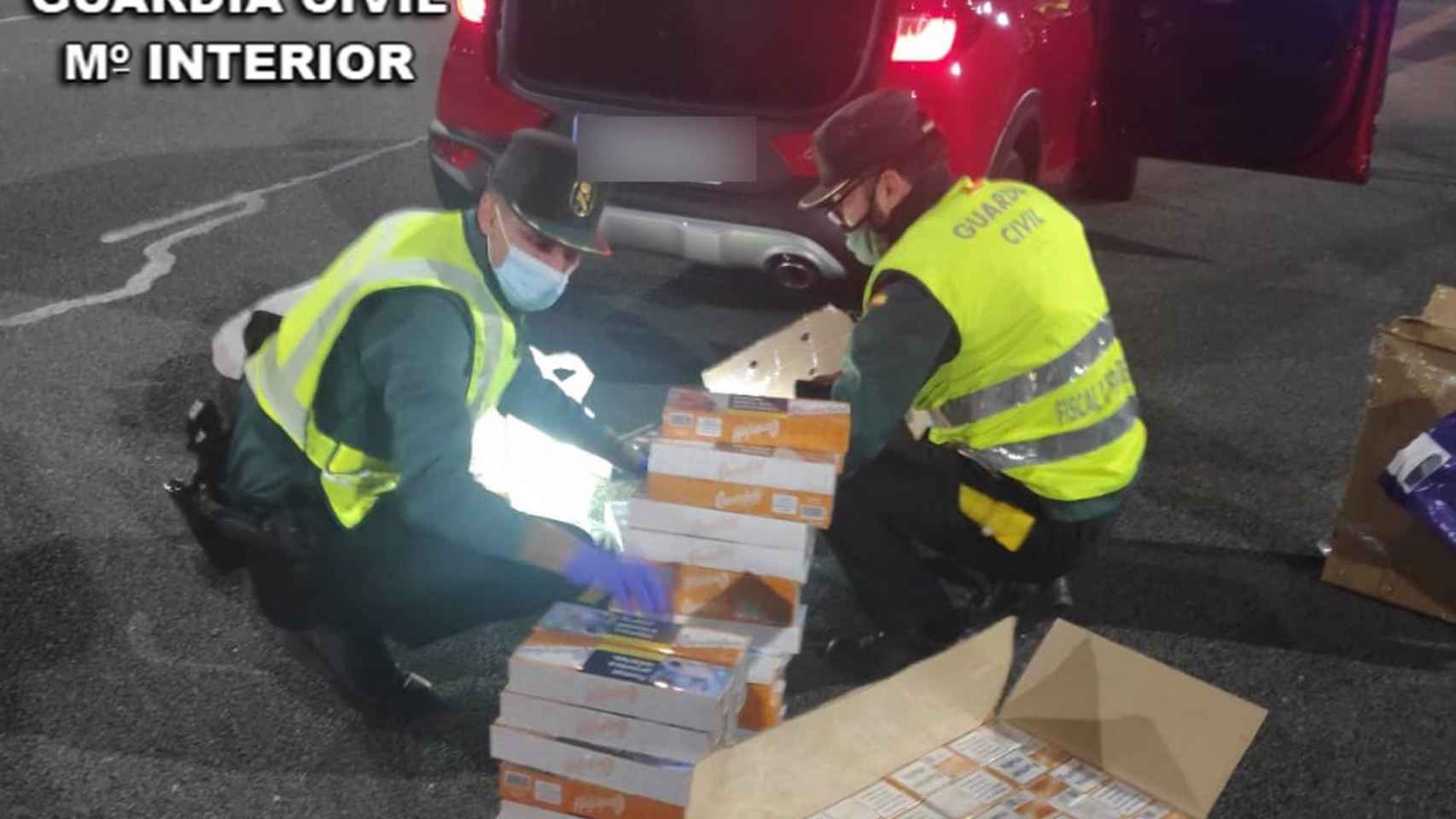 Tabaco de contrabando intervenido por la Guardia Civil en Vilaboa.