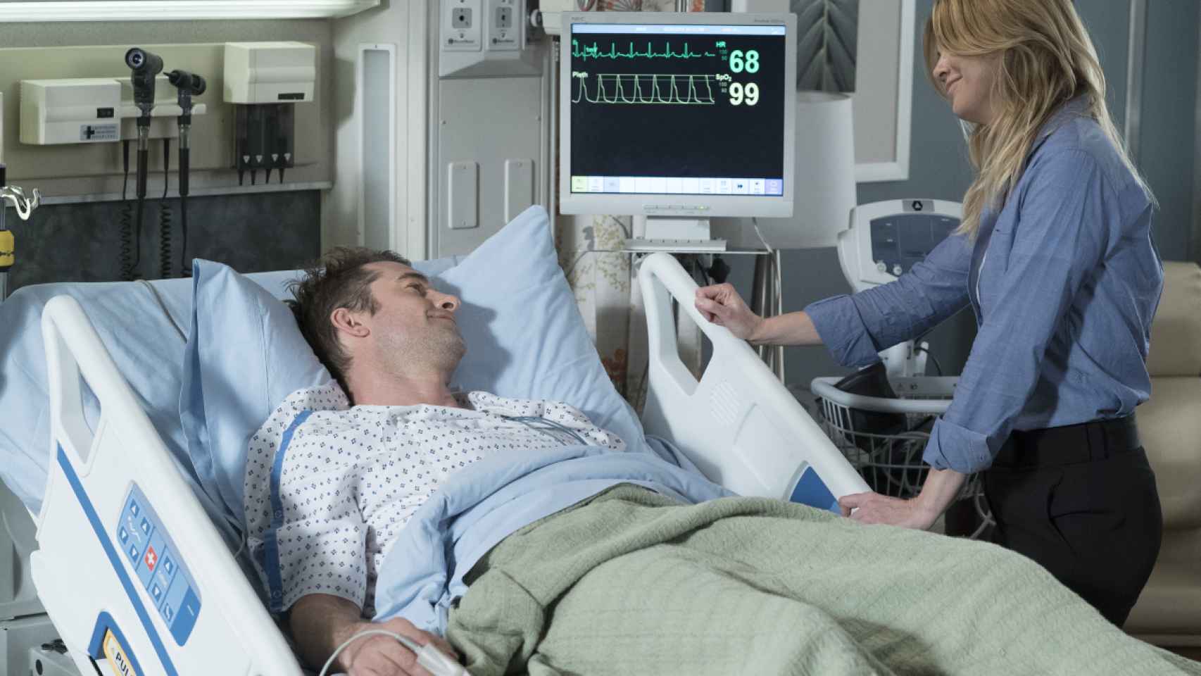 Scott Speedman y Ellen Pompeo en la temporada 14 de 'Anatomía de Grey'.