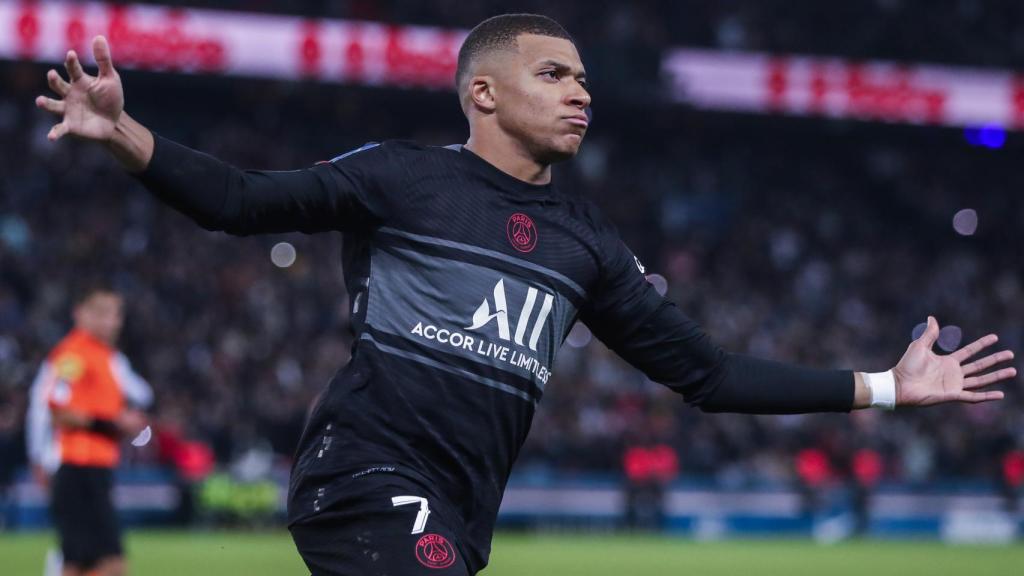 Kylian Mbappé, en un partido del PSG de la temporada 2021/2022