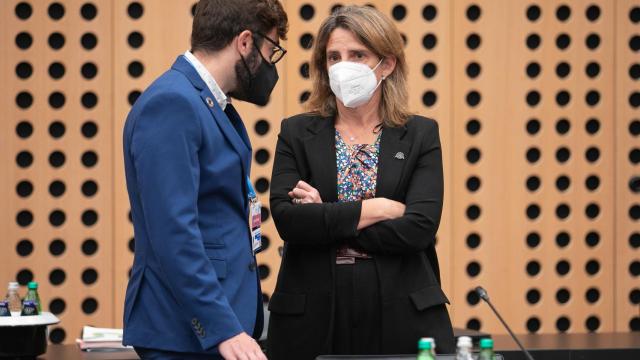 La vicepresidenta tercera, Teresa Ribera, durante una reunión de ministros de Energía de la UE