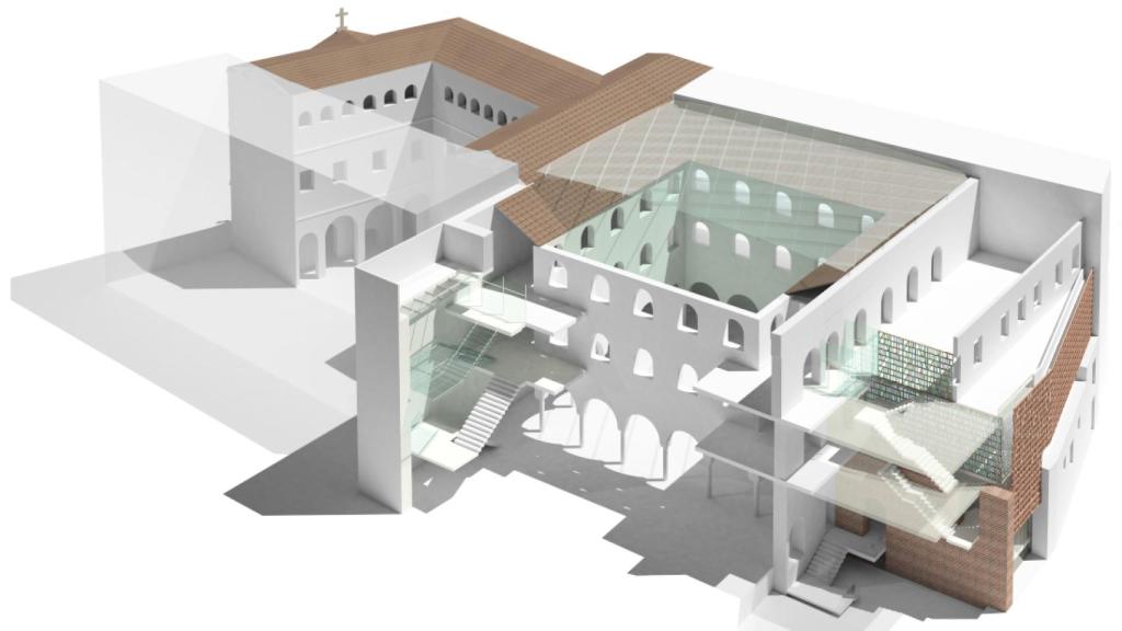 Maqueta de la actuación de rehabilitación prevista en el antiguo convento de San Agustín.