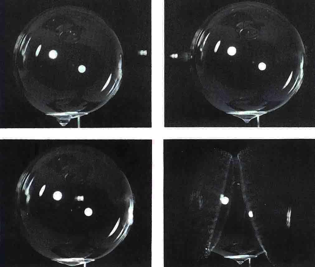 Secuencia de imágenes del experimento de la burbuja