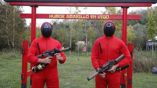 ‘El juego del calamar’ en las instalaciones de Humor Amarillo en Vigo