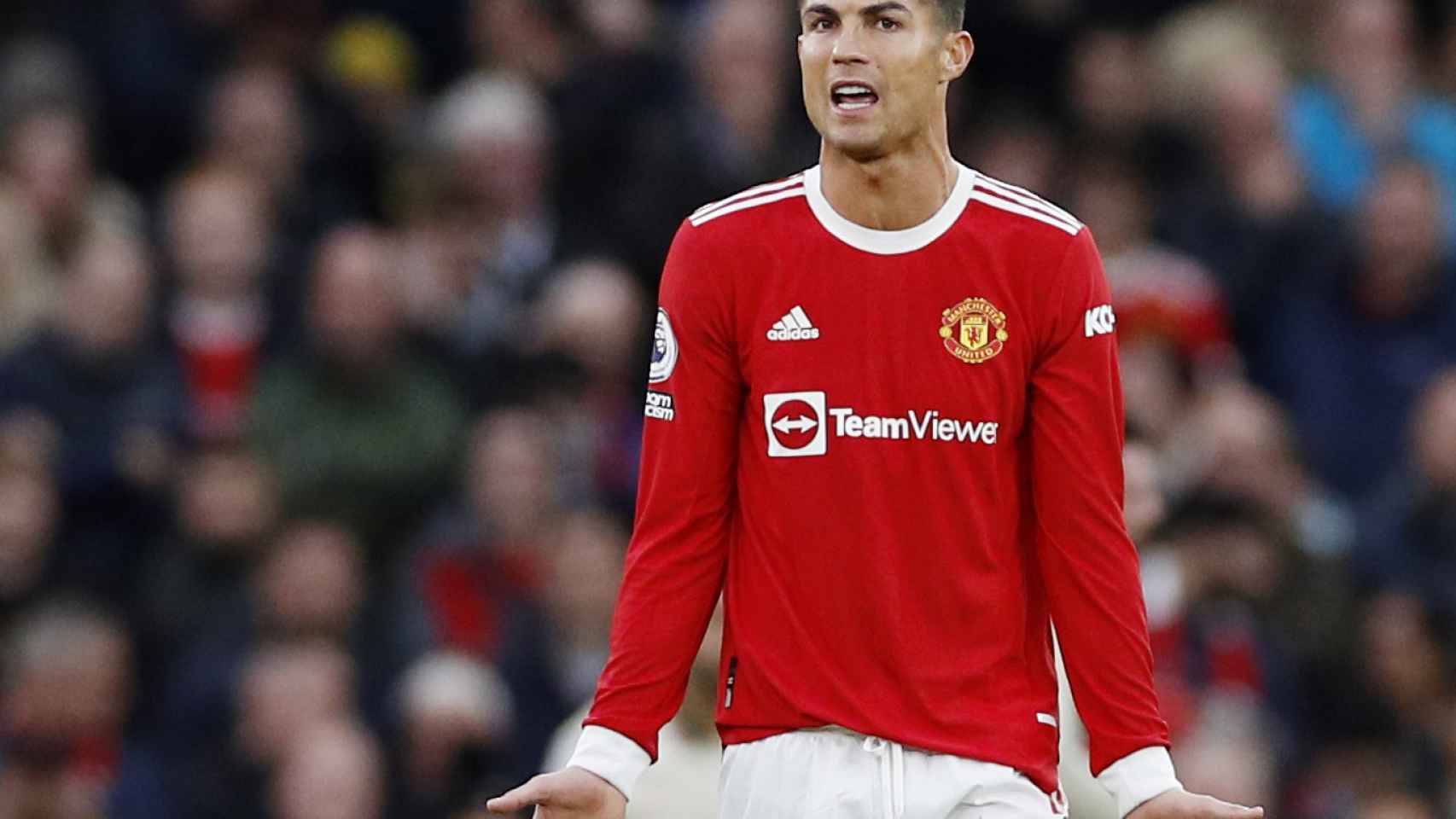 Cristiano Ronaldo, en un partido del Manchester United de la temporada 2021/2022