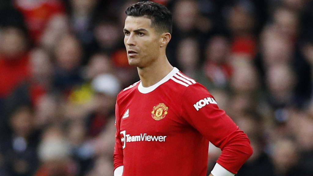 Cristiano Ronaldo, en un partido del Manchester United de la temporada 2021/2022