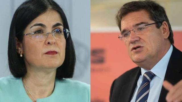 La ministra de Sanidad, Carolina Darias, y el ministro de Inclusión, Seguridad Social y Migraciones, José Luis Escrivá.