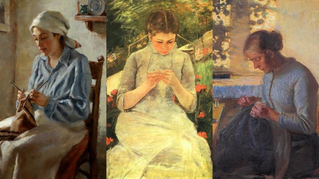 La historia del arte nos deja obras donde la mujer cose en un espacio íntimo.