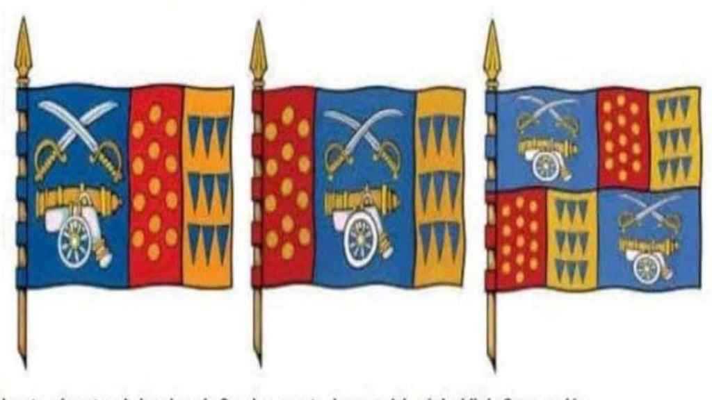 Los tres diseños de la futura bandera de Gondomar.