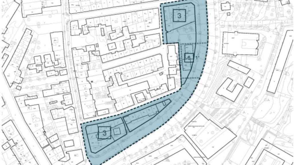 Zona en la que se llevará a cabo el plan de desarrollo urbanístico en el Calvario de Vigo