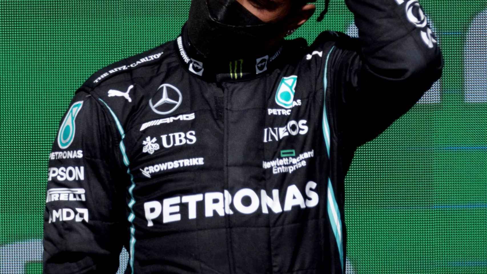 Lewis Hamilton en el podio del Gran Premio de Estados Unidos