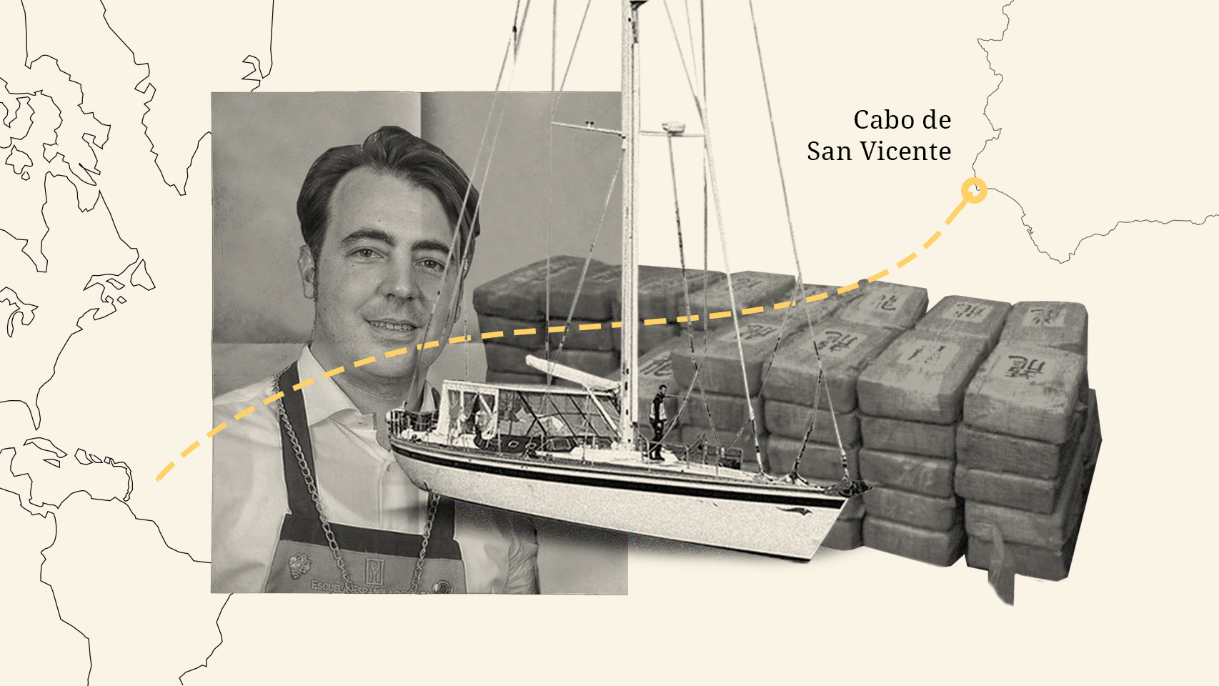 El recorrido del piloto gallego desde la costa venezolana hasta Portugal, donde se le detuvo.
