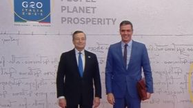 El primer ministro italiano, Mario Draghi, junto al presidente del Gobierno español, Pedro Sánchez.