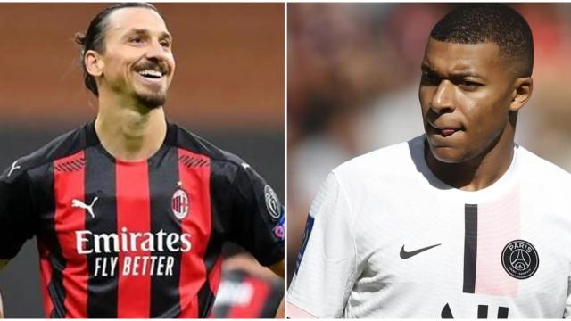 Montaje fotográfico con Ibrahimovic y Mbappé