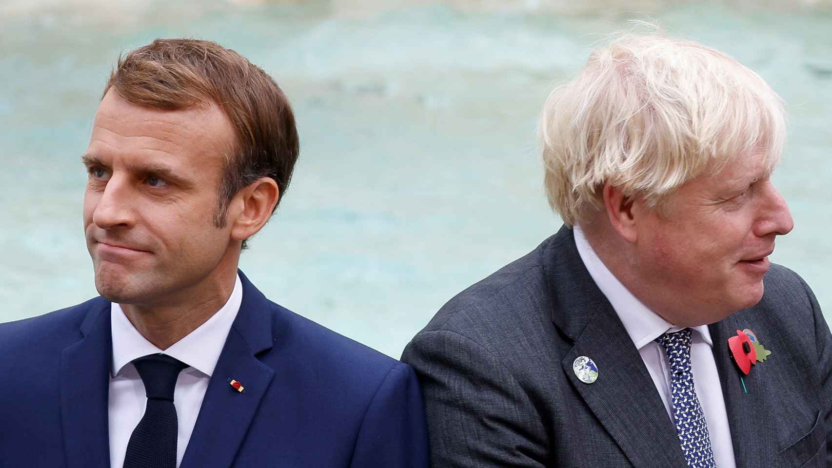 Emmanuel Macron y Boris Johnson en el G20 celebrado en Roma.