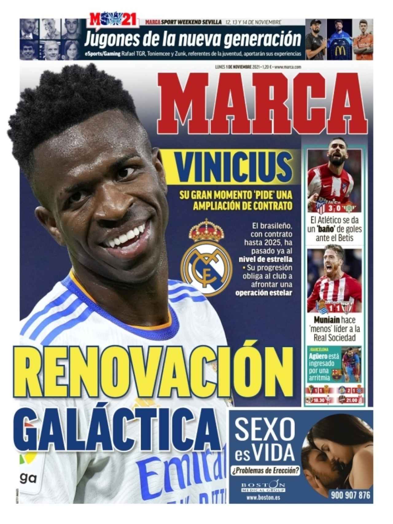 La portada del diario MARCA (01/11/2021)