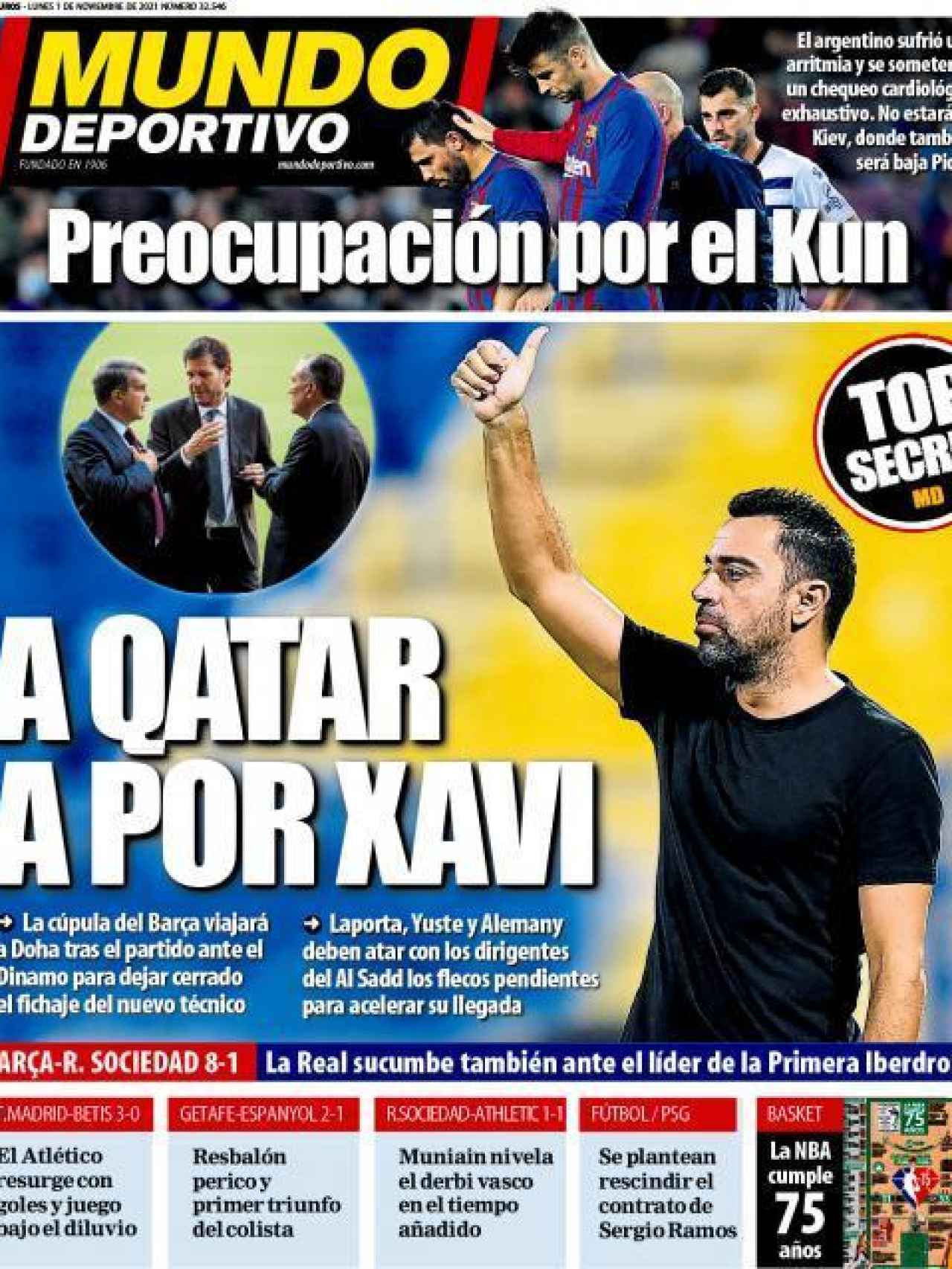 La portada del diario Mundo Deportivo (01/11/2021)