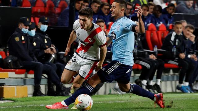 Fran García, en el Rayo Vallecano - Celta de Vigo de La Liga 2021/2022